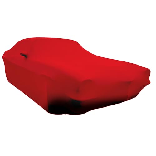 Image of SR1 USA 1967-1969 Firebird Car Cover - Custom Fit Indoor Protection Ultraguard Stretch Satin - The Ultimate High End Fit for Classic Pontiac Fire Bird (Red)