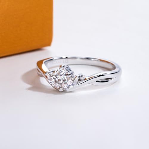Marquise & Round Cut Moissanite Wedding Engagement Rings for Women D Color VVS1 Clarity 925 Sterling Silver Promise Anniversary Rings with Certificate4
