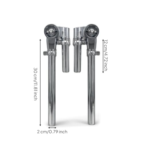 Soporte para Tom de Batería con Articulación Esférica de 360°, Base Resistente con Articulación Esférica para Percusionistas, Par de Soportes para Tubos de Agua Plateados miniatura 2