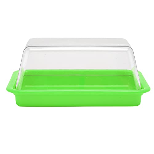CAJA DE ALMACENAMIENTO DE MANTEQUILLE, CORTADOR DE MANTEQUILLA, BASE ESPACIAL GRANDE CATA TATA TRANSPARENTE Para Cocina Restaurante (cuadrado verde)