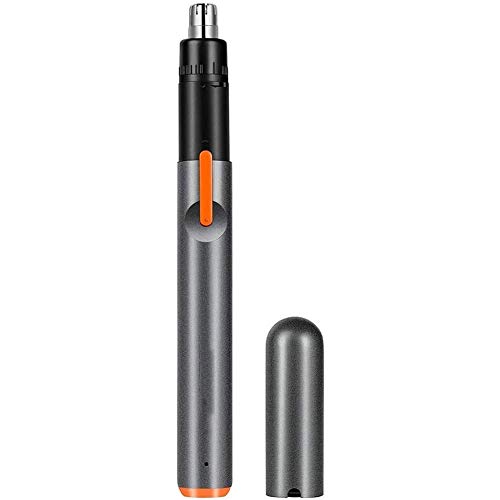 ZOUSHUAIDEDIAN Rechargeable Nose Hair Trimmer,Painless Eyebrow and Facial Hair Trimmer for Men and Women Nose Hair Cleaning System Personal Care Nose Trimmer Easy to Clean, Gray