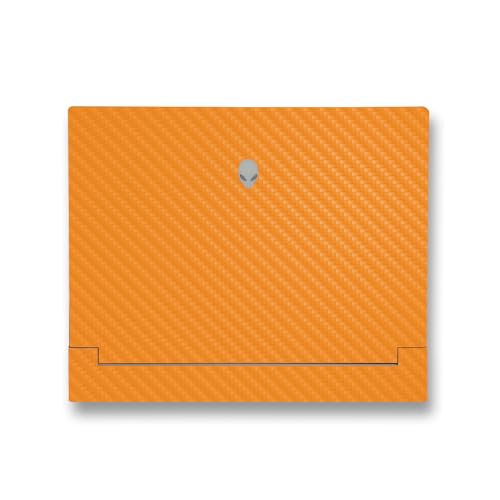 Image of MightySkins Carbon Fiber Skin Compatible with Alienware X14 R2 (2023) Full Wrap Kit - Solid Orange | Protective, Durable Textured Carbon Fiber Finish | Easy to Apply & Change Styles | Made in The USA