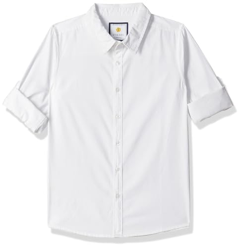 Image of Amazon Brand - Symbol Boy's Regular fit Shirt (White + Lt Blue 15 Years-16 Years)