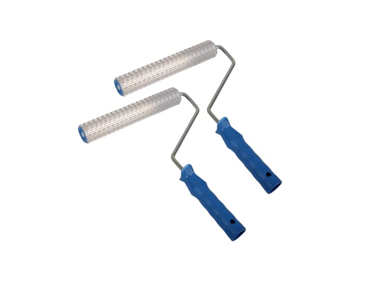 Set of 2 - Bubble Buster Rollers 225mm x 40mm Laminating/Fibreglass/GRP V Notch Tool