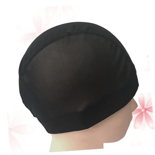 Mikinona Soft Stretchable Wig Hat 2pcs Elastic Weaving Cap for Wig Adjustable Wig Cap Black for Making Wigs