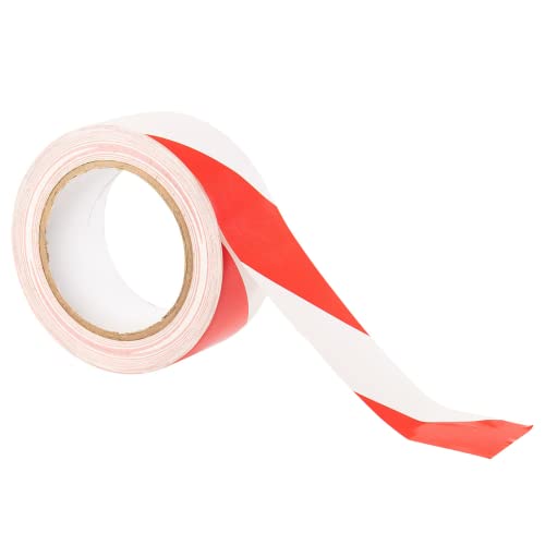 Gocableties - Ruban adhésif de signalisation - 50 mm x 33 m par Rouleau - pour Le marquage au Sol/sécurité - Rayures Rouges/Blanches - Signal Ruban Adhésif de sécurité