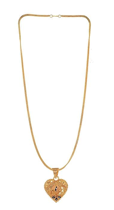 Image of Handicraft Kottage 1gm 22Ct Gold Plated chain with Pendant | latest & Stylish Celebrity Inspired Chain /Necklace /Jewellery Set /Fashion jewellery for Men, Women Boys Girls