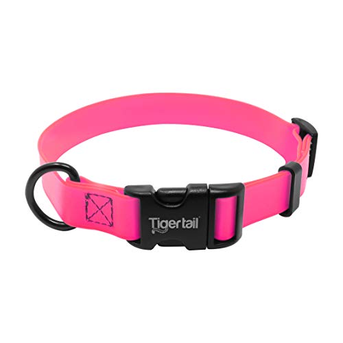 Tiger Tail Urban Nomad Dog Collar | Durable, Waterproof, Odor Proof, Anti-Mat & Lightweight | Premium Coated Nylon | for Large, Medium & Small Breeds | Pink, Small