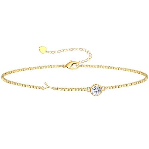 Image of Birthstone Bracelets for Women, Initial Bracelet Teen Stocking Stuffers Birthday Gifts for Teen Girls Initial Bracelet Trendy Letter A-Z Dainty Bracelet 21st 30th Mom Birthday Gift Birthstone Jewelry
