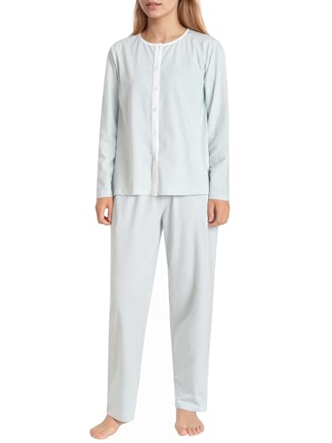 Image of Latuza Women's Petite Cotton Pajama Set Striped Button Down Pjs