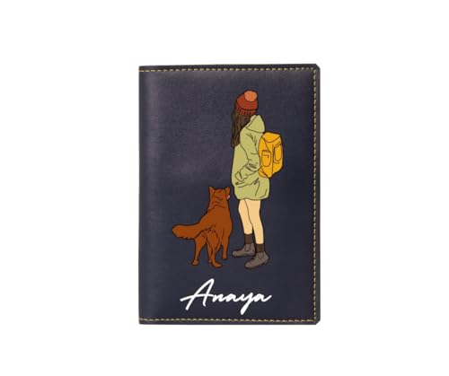 Image of Unisex Passport Cover for Men & Women | Printed, Classy & Stylish | Vegan Leather Passport Cover for Travel (UV Blue)