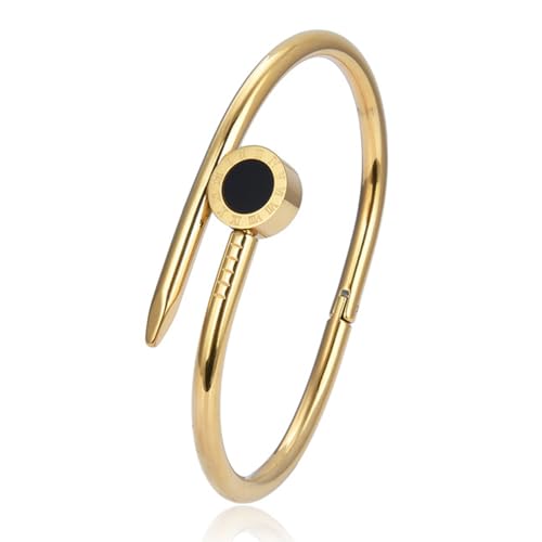 Image of Okos Gold Plated Fashion Jewellery Stainless Steel Anti Tarnish Cuff Band Style Bangle Bracelet with White CZ Stones For Girls and Women CO0025