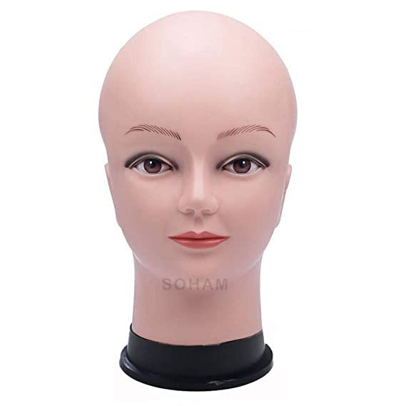 SOHAM SHREE ® Female Head Mannequin with CLAMP Display Stand - Hat Display Model Stand - Display Hair Wig - Scarf - Cap - Face for Sunglasses - Eye Glasses Holder - 12 Inch Size (Head+Clamp) 1