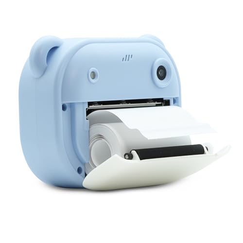 Image of MOOOV 477522 Instant Camera with Camera Child Girl Boy Print Photo on Paper - Colour Screen, Rechargeable USB-C Cable Included - Blue