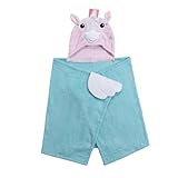 ZOOCCHINI Hooded Bath Towel for Kids – 100% Cotton Terry, Plush & Absorbent for Bathtime or Pool, 50' x 22' (2-6 Years), Allie the Alicorn