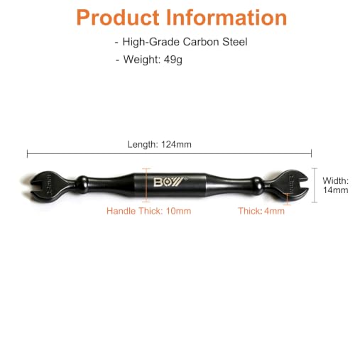 Image of Bike Spoke Wrench Tool Kit, 9 Pieces Bicycle Wheel Repair Tool Set with Tire Levers, Nipple Wrenches, and Valve Core Removal Tool