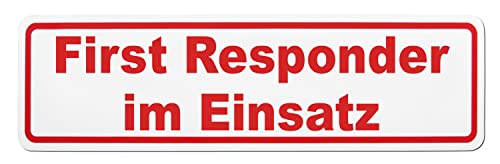 Magnetschild First Responder im Einsatz | Schild magnetisch | lieferbar in zwei Größen (35 x 10 cm)