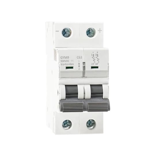 Din Rail DC MCB 12V 6KA 2P 500V Mini Circuit Breaker DC MCB for Solar PV 1Pcs(16A)