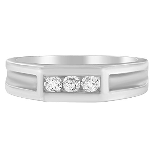 Original Classics Men's 10K White Gold Round Cut Diamond Band (0.7 cttw, I-J Color, I2-I3 Clarity)