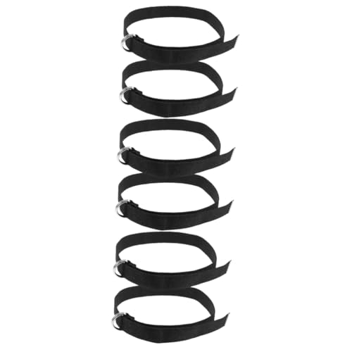 Ceinture à double anneau en lot de 6 pièces avec boucle en métal robuste