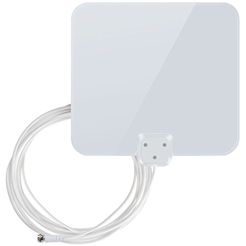 TV Antenna - 1byone Thin and Shiny Indoor Hdtv Antenna, Indoor TV Digital HD Antenna 4K HD Freeview Life Local Channels with 16.5 Feet Extra Long High Performance Coaxial Cable