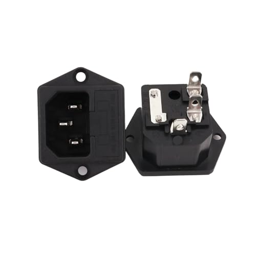 Prise mâle IEC320 C14 AC250V 10A encastrable avec porte-fusible pour panneau électrique - 10 pièces