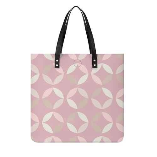 Sac à main shopper rose grand format rond avec bandoulière tote bag pour femmes