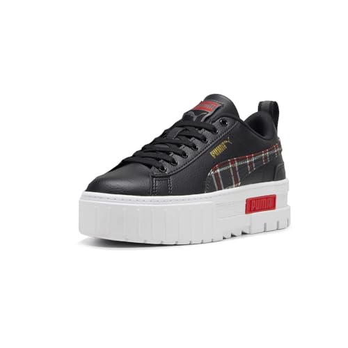 PUMA Kids Girls Mayze Winter Tartan Plaid Lace Up Sneakers Shoes Casual - Black - Size 5.5 M2