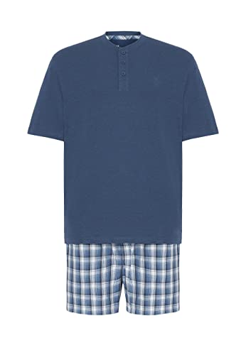 El Búho Nocturno - Pyjama Court Homme Maille Uni Carreaux Tissu Bleu 90% Coton 10% Viscose Taille 4 (L) Cover