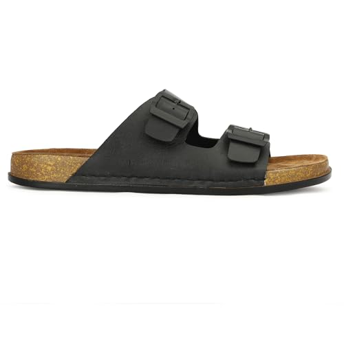 Image of Leatherful Men's premium leather slipper | Genuine Leather upper | Suede Leather Insole | PU sole | Stylish flip flop for men | Birkenstock