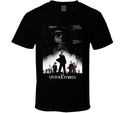 The Untouchables De NIRO Al Capone Retro Mafia Movie T Shirt L Black