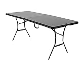 Lifetime 6-Foot Fold-in-Half Plastic Table Offers Convenience and Durability for All Your Light Commercial Needs. Perfect for Any Event - Black (1 Pack)