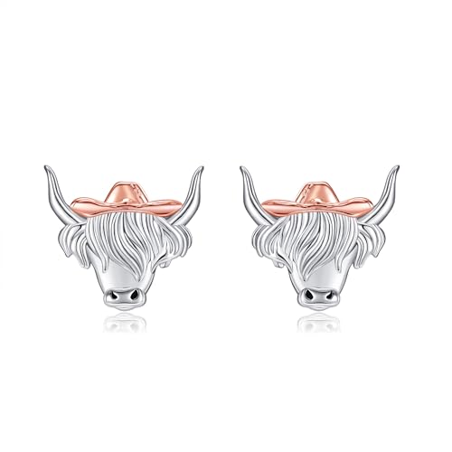 Image of Animal Stud Earrings 925 Sterling Silver Elephant /Unicorn /Chicken /Flamingo /Highland Cow /Hummingbird Earrings Animal Jewelry Gifts for Women