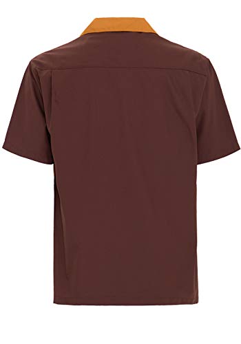 King Kerosin Bowling Camicia, Marrone, S Uomo