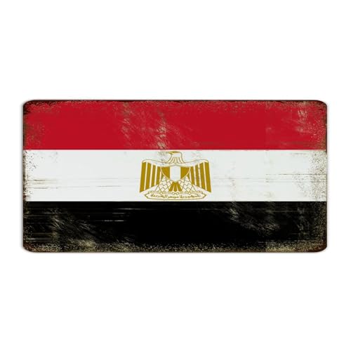 Targa in metallo con motivo Egitto, 15,5 x 30,5 cm, divertente novità per sala da pranzo, cabina, cucina, decorazione da parete, targa in latta con bandiera della città, souvenir per bar e caffè