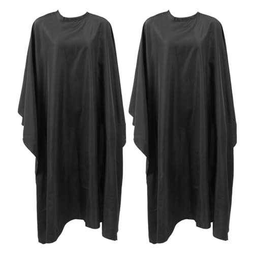 2 piezas capa impermeable para cortar cabello negra, capas transpirables para peluquería, delantales para estilismo profesional y barbero miniatura 1