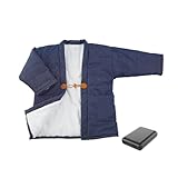 [THANKO] 電熱半纏 ほかてん ライト モバイルバッテリー付きセット HNTN24HBL-SP ヒーター付き半纏 はんてん ちゃんちゃんこ