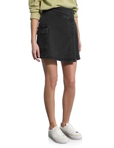 Jean denim noir délavé Street One Studio 36 : pantalon slim stretch confortable et tendance