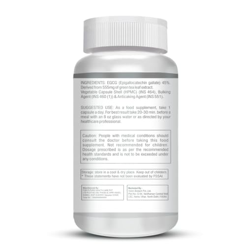 Image of Vokin Biotech EGCG from Green Tea Leaf Extract 500mg EGCG - Antioxidant Support - 90 Capsules
