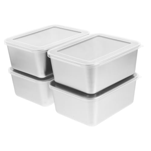 WEKADRIN 4 piezas Cajas Pequeñas para Alimentos con Tapa Hermética Contenedores Apilables para Refrigerador Almacenamiento Seguro para Verduras Frutas y Snacks Organizadores Prácticos para