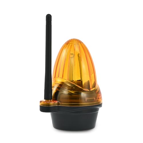 CO-Z Feu Clignotant Lampe d'Avertissement Universel pour Motorisation Portail 12V-265V AC/DC Feu Stroboscopique de Sécurité à LED Ambre Compatible avec Moteurs de...