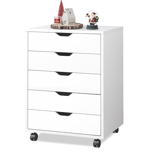 DEVAISE 5-Drawer Chest, Wood Storage File Cabinet with...