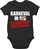 Shirtracer Karneval Kostüm Baby Fasching - Karneval in Düsseldorf - 1/3 Monate - Schwarz - BZ10 - Baby Body Kurzarm für Jungen und Mädchen