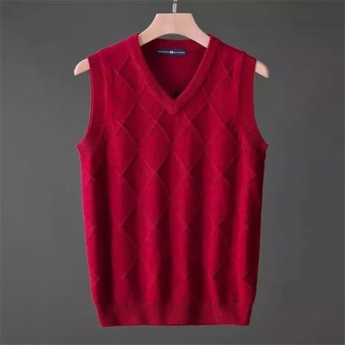 Men V-Neck Pullover Waistcoat Slim Sweater Vest Male Solid Knit Tops Spring Fall2