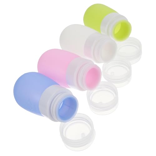 HONMEET 4個 旅行用シリコン詰め替え容器 化粧品収納ボトル 軽量柔軟で液漏れ防止 シャンプー ローション対応 スキンケア用品携帯に