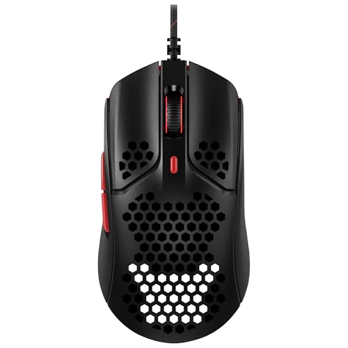 HyperX Pulsefire Haste – Souris de Jeu – Ultralégère, 59 g, Coque en nid d'abeille, Design Hex, Cordon Hyperflex, jusqu'à 16 000 DPI, 6 Boutons programmables