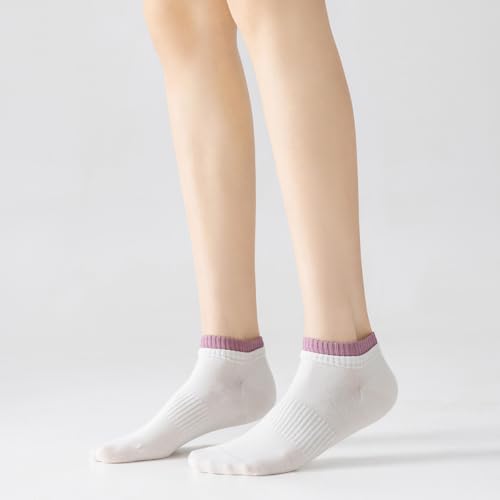 Image of Yomutiur Cotton Ankle Socks for Women Low Cut Thin Sock Lightweight Solid Color 5 Pairs (Size for 5-10)