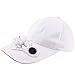 Solar Power raffredda Ventilatore Cappello Solare Sole Ventilatore Freddo per Estate Outdoor (Bianca)