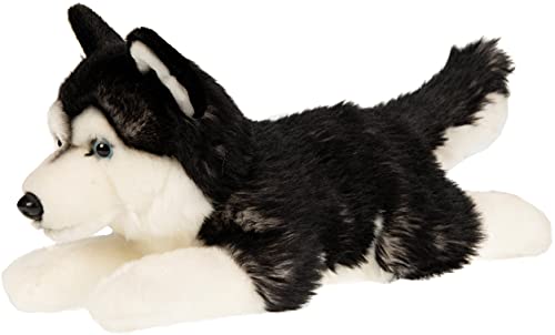 Uni-Toys - Husky schwarz, liegend - 41 cm (Länge) – Plüsch-Hund - Plüschtier, Kuscheltier