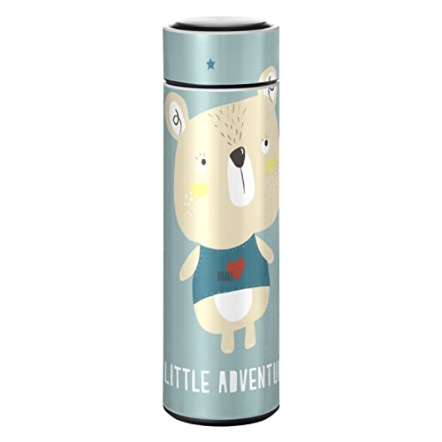 KAAVIYO Avventuriero Orso Cartoon Baby Acqua Bottiglia d'Acqua Boccetta di Vuoto Isolata in Acciaio Inossidabile Matraccio Sottovuoto